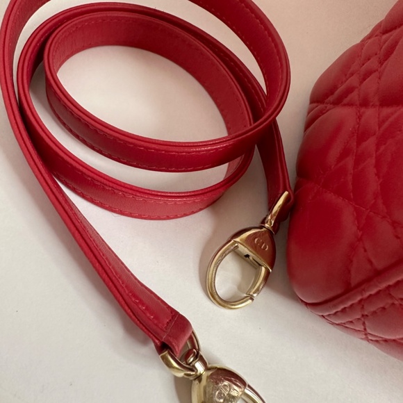 Large Lady Dior Pink Lambskin Handbag - Picture 8 of 11